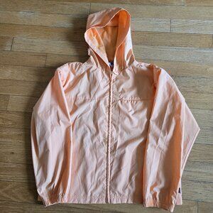 Vintage Reebok Jacket Womens Large Pale Orange Full Zip Windbreaker Hooded